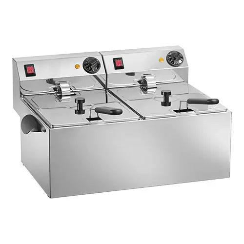 Elektrische frituurpan - Veiligheidsthermostaat - 8L+8L - 30(h)x41x56cm Dagaanbieding