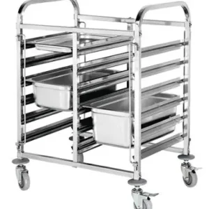 Plankenwagen - Roestvrij staal - 4 zwenkwielen - 12xGN1/1 Weekendaanbieding