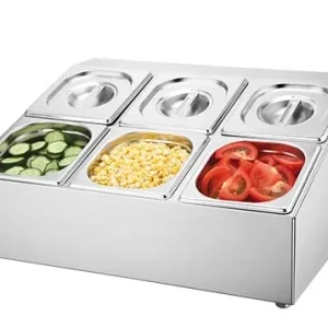 Beperkte Voorraad Bargarneerunit RVS - 520x250x(H)430mm - 6x 1/6 GN