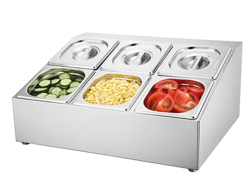 Beperkte Voorraad Bargarneerunit RVS - 520x250x(H)430mm - 6x 1/6 GN