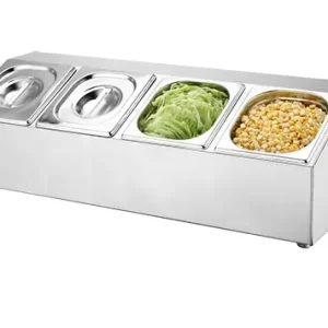 Favoriet Bargarneerunit RVS - 680x250x(H)220mm - 4x 1/6 GN