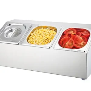Direct Beschikbaar Bargarneerunit RVS - 520x250x(H)220mm - 3x 1/6 GN