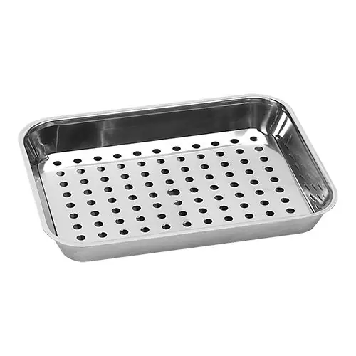 Bestseller Lekbak geperforeerd inzetstuk - Roestvrij staal - 5,5(h)x41x31cm