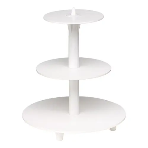 Taartbordje wit - kunststof - 3 verdiepingen - Ø20/25/34cm Must-Have