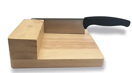 Kaassnijder met Houten Snijplank - RVS mes met Kunststof Handvat - 220x290x(H)60mm Premium
