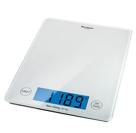 Elektronische Weegschaal - Kunststof Behuizing - 05kg/01gr - 230x180x(H)20mm Gereduceerde Prijs