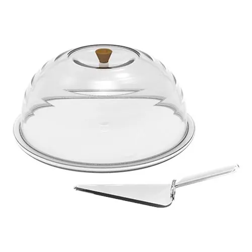 Tortenplatte mit Haube | Kunststoff | mit Tortenheber | Ø34cm Betaalbaar