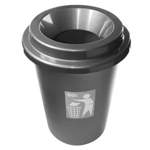 Koop Vandaag Afvalbak Rond 50 Liter - Grijs Kunststof - Ø420x(H)600mm
