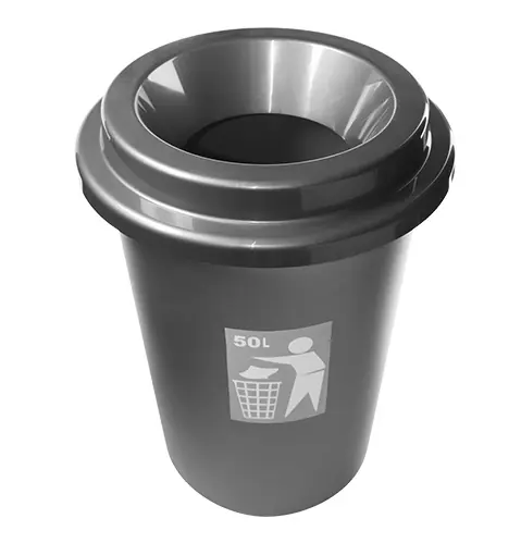 Koop Vandaag Afvalbak Rond 50 Liter - Grijs Kunststof - Ø420x(H)600mm