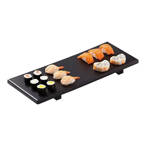 Sushi-dienblad - Polyethyleen - Zwart - 40x17cm Gereduceerde Prijs