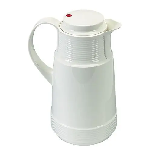 Isoleerkan - Kunststof - Glazen Binnenpot - 1 Liter - Wit Betrouwbaar