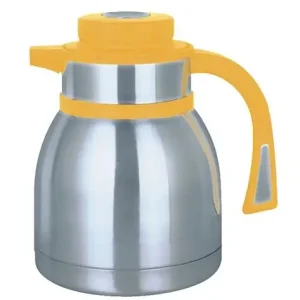 Voordeelprijs Thermoskan - RVS - drukknopsluiting - 1 liter - geel