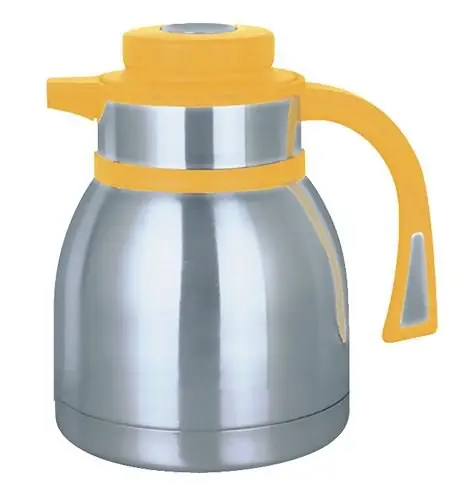 Voordeelprijs Thermoskan - RVS - drukknopsluiting - 1 liter - geel