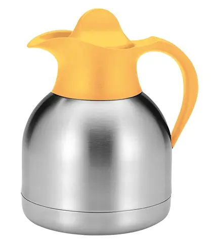 Thermoskan RVS - 1 Liter - Gele Schroefdop Hete Deal