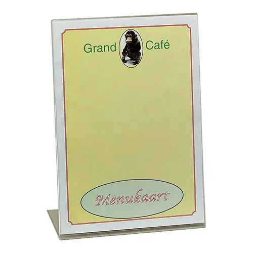 Tijdelijk Beschikbaar Menuhouder - Plexiglas - transparant - A4