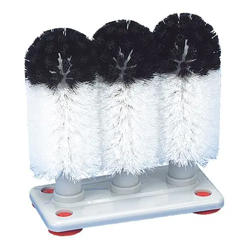 Glazenwasborstel met 3 borstels fijn - nylon Must-Have