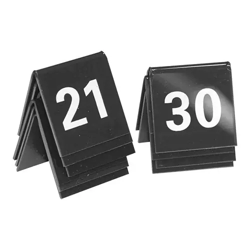 Tischnummern Set | Kunststoff | Schwarz | 21 bis 30 Shop Nu