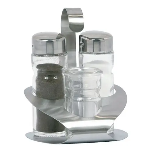 Menage - RVS/glas - 3-delig - Peper/zout/tandenstokers Bestel Nu