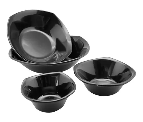 Direct Beschikbaar Schaaltje Melamine Zwart - 200x200x(H)60mm