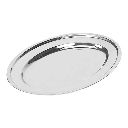 Auslageplatte | Edelstahl | Oval | gebördelter Rand | 30x21cm Favoriet