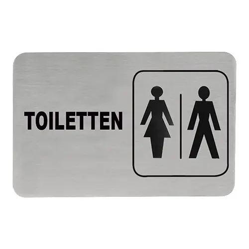 Textschilder selbklebend Edelstahl | Toiletten Meest Verkocht