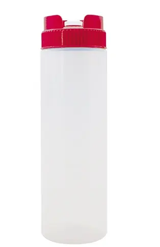 Uitverkoop Doseerfles Rood - Non-Drip Dosering - 36cl - Ø55x(H)190mm