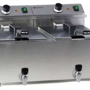 Elektrische Friteuse - 2x8 Liter - Met Aftapkranen - 2x3,5kW - 550x470x(H)325mm Nu Kopen