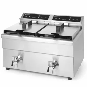 Hoge Kwaliteit Inductie friteuse met aftapkraan - 2 x 8 l
