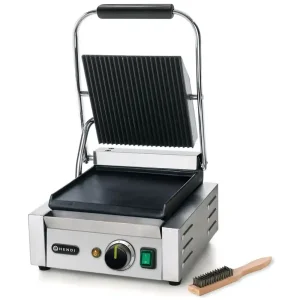 Contactgrill - half geribbeld en half glad - 300°C Weekendaanbieding