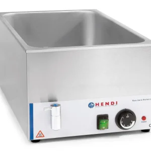 Bain Marie GN 1/1 - 150 mm diep - KitchenLine - Met Wateraftapkraan - 1200W - 340x540x(H)250mm Express Levering