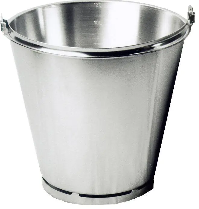 Emmer met voet rvs 300x290 mm - 12 l met maatverdeling Merkproduct