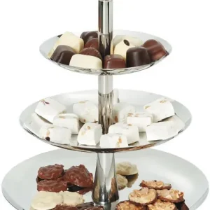 Etagere met 3 Plateaus - RVS - Ø268-220-166x(H)320mm Hoge Kwaliteit