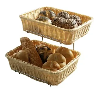 Nu Kopen Broodmand rechthoekig - Verstevigd PP Rotan - GN 1/2 - Set 2 - 360x280x(H)90mm