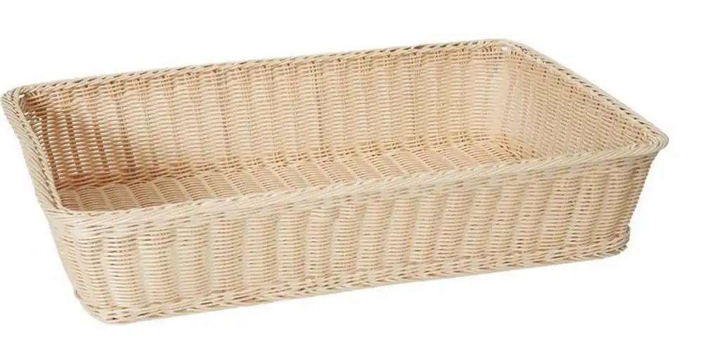Broodmand Rechthoekig - Verstevigd PP Rotan - 530x320x(h)90mm Favoriet