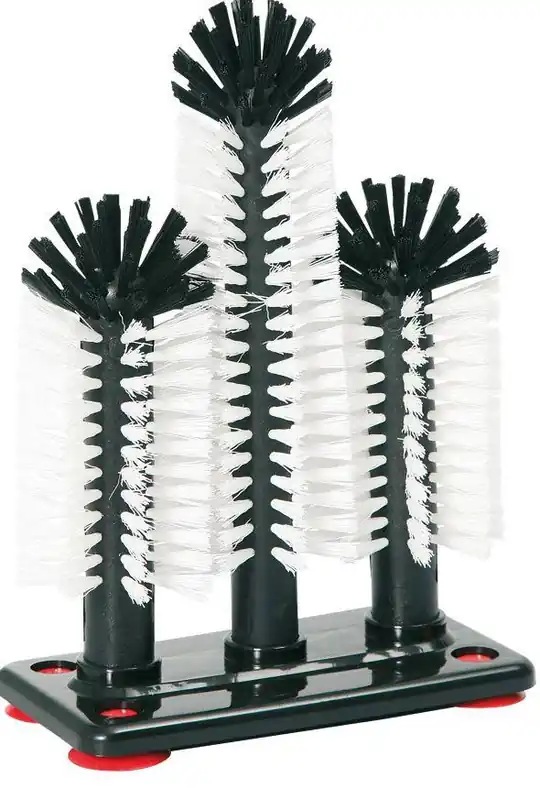 Speciale Aanbieding Glazenspoelborstel 3 Borstels - 18x25x18cm