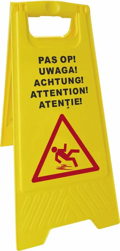 Waarschuwingsbord Natte vloer - PP 5 talen Speciale Aanbieding