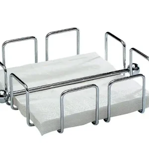 Servettenstandaard draadijzer - 190x190x65 mm verchroomd Gratis Retour