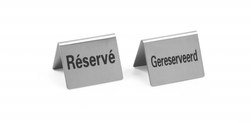 Tafelstandaard Gereserveerd - Reserve rvs 52x40 mm set 4 Must-Have