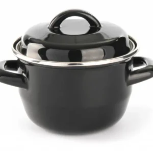 Soep- sauspannetje zwart Ø135x(H)110 mm - Geëmailleerd 0,6 Liter Direct Beschikbaar