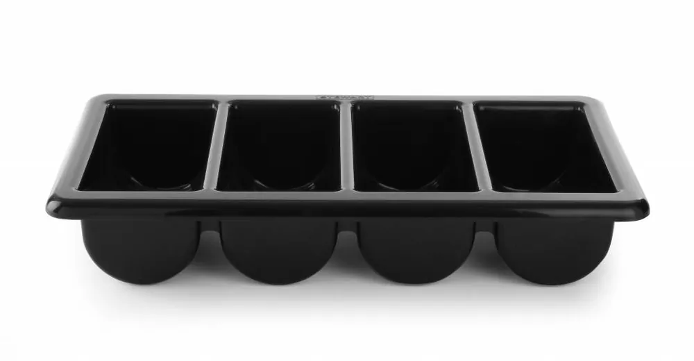 Bestekbak Zwart - 4 Vaks - GN 1/1 - 100 mm Nu Kopen