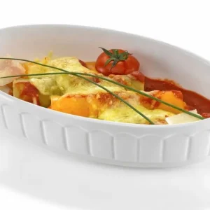 Ovenschaal - Ovaal - Rustika - 245x145x55(H) mm - Wit - Porselein Betrouwbaar