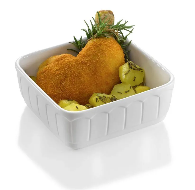 Ovenschaal - Vierkant - Rustika - 165x165x70 mm - Wit - Porselein Weekendaanbieding