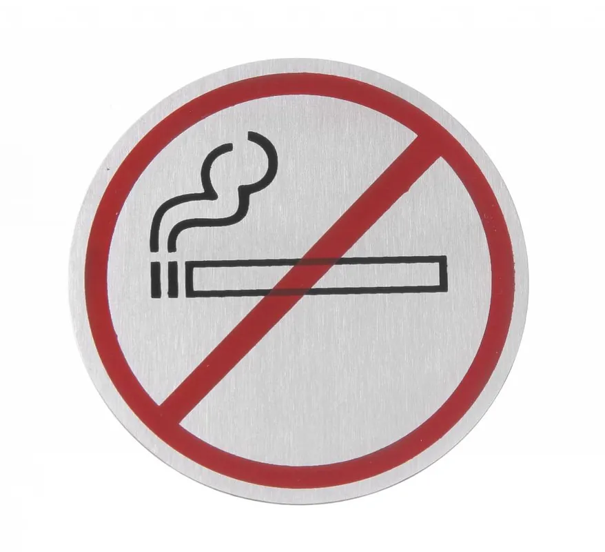 Bestseller Deurschild rvs Niet Roken - zwart/rood 75 mm