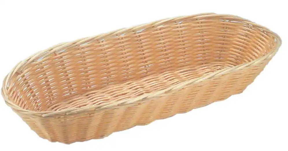 Rechtstreeks Van De Fabrikant Broodmandje Ovaal - Poly Rotan - 375x150x(h)75mm