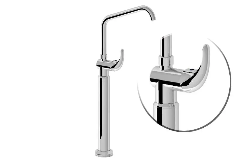 Kolomkranen Deluxe - Enkelgats - Verchroomd - Wame/Koude Kraan - (H)670 mm Lage Prijs