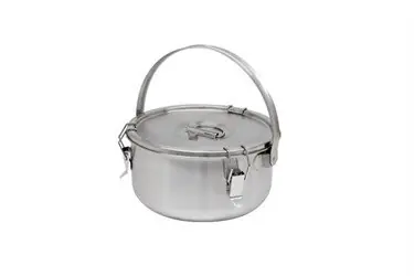 Thermosteel Soepcontainer - 5 liter - Met beugel - Dubbelwandig RVS AISI 304 - Stapelbaar - Ø 30cm x (h)17cm Nieuw