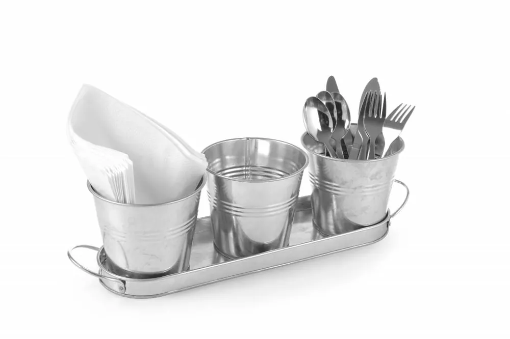 3 Emmers Met Dienblad - 365x130x(H)125mm Beste Prijs
