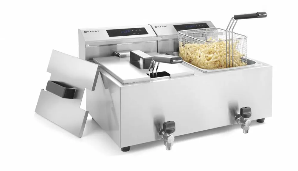 Digitale Friteuse - Mastercook 2x 8 Liter - Met Aftapkraan - 2x 3,5 kW - 605x515x(H)345mm Koop Vandaag