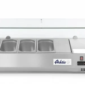 Opzetkoelvitrine RVS - Geharde Glazen Display - 1/3 GN - Beschikbaar in 4 Maten Bestseller