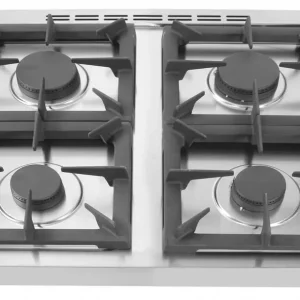 Gasfornuis Kitchen Line - 4 Pits - 2 x 3,5 kW + 2x 6 kW - 3 kW hetelucht Oven - 800x700x(H)900mm Alleen Vandaag
